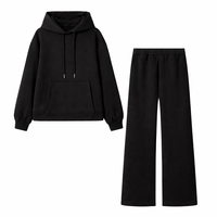 Ensemble de sweats à capuche en polycoton polaire 400g de poids moyen, coupe régulière, pour hommes, décontractés, confortables, couleur unie, brodés, vente en gros OEM