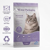 Sachet d'emballage alimentaire pour chats imprimé sur mesure, refermable, à fond plat, pour les fabricants américains d'aliments pour animaux de compagnie