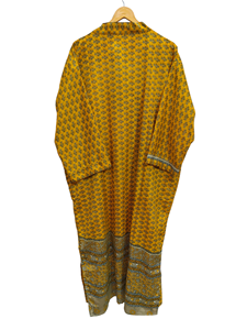 Style japonais Lounge Wear Bikini Cover Up Swim Wear Long Dress Indian Recyclé Sari Silk Kimono Night Wear Gown, - Product Image 3