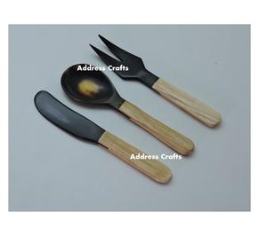 Nuevo juego de cubiertos de cuerno de estilo nórdico, Juego de 3 uds. Para utensilios de cocina, vajilla, juego de cubiertos, precio al por mayor, hecho en India - Product Image 6