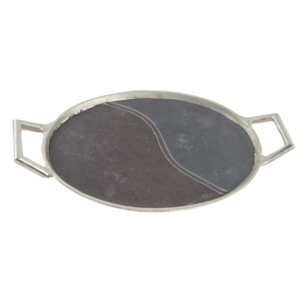Bandeja de Servicio de Diseño Multimaterial, Decoración del Hogar, Decoración para Fiestas, Bodas y Festividades, Bandeja de Metal Sólido - Product Image 1