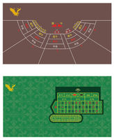 YH Tapis de table de poker personnalisé Impression en caoutchouc Casino 3 cartes Blackjack Baccarat Texas Roulette Mat Poker Layout