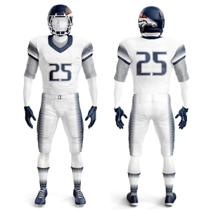 Conjunto de uniforme de fútbol americano juvenil al por mayor jersey de poliéster transpirable estampado multicolor talla grande Corto Americano XL - Product Image 6