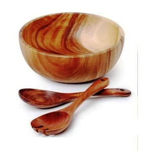 Ensemble de pinces à salade en bois d'acacia et de 2 spatules, ustensiles durables faits à la main, petite taille S - Product Image 5