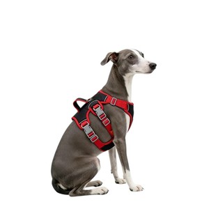 Adjustable Nylon Dog Harness with Buckle Closure Simple Style for Dogs Beige Color Breathable Design - Product Image 5