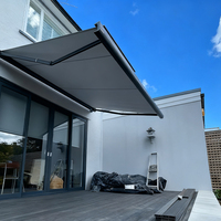 Auvent de carport de luxe pour escaliers, à cassette intégrale rétractable, en alliage d'aluminium extra épais, télécommandé, protection UV, durable