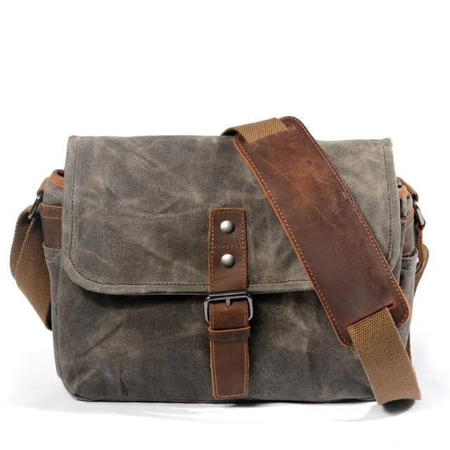 2025 Vintage Oil Wax Canvas Leather Lady Embroidery Shoulder Bags Shockproof DSLR Camera Waterproof Crossbody LCCB-0027F High