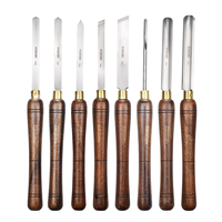 KSEIBI Ensemble professionnel de 8 ciseaux à bois de qualité industrielle avec manche en bois pour les projets de tournage sur bois