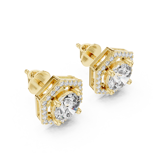 Juego de Aretes Redondos SUPER FIT HEXA de 1.25CT, Oro Amarillo de 18KT con Baño de Rodio, Diamantes Cultivados en Laboratorio, Lujo para Uso Diario y Eventos Glamurosos - Product Image 2