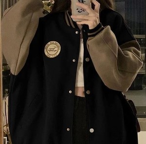 Vente à chaud de vestes Letterman surdimensionnées pour femmes veste universitaire coupe-vent OEM vente en gros de vestes universitaires avec logo personnalisé - Product Image 1