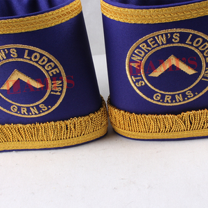 Hecho en fábrica Masonic Grand Lodge Gauntlets Gold Braid Regalia Bordado Mano Puños Lentejuelas Imán Accesorios para uniformes - Product Image 6
