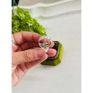 Southwest Kingman Turquoise & Sterling <b>Silver</b> Boho <b>Statement</b> <b>Ring</b> Emerald Cut Gemstone Size 6.75 for Everyday Wear - Product Image 5