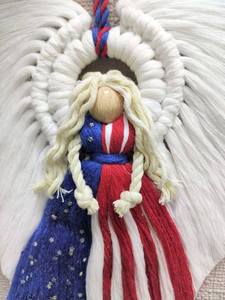 Meilleure qualité fait à la main en macramé ange de Noël pièce maîtresse tenture murale décor pour maison de vacances - Product Image 2