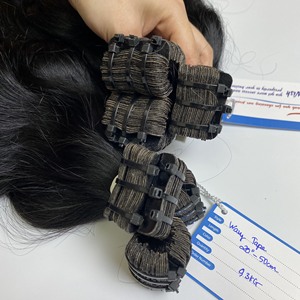 Doble dibujado Calidad cruda Virgen cutícula alineada cabello onda natural 100 Cinta humana vietnamita en extensiones de cabello - Product Image 2