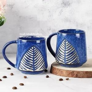 Taza de café de cerámica minimalista de estilo coreano | Taza de té hecha a mano con platillo a juego para decoración del hogar - Product Image 4