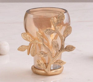 White Swirl <b>Glass</b> Bowl with Gold Metal Stand Elegant Decorative Centrepiece Bowl Luxury Handmade Home Decor - Product Image 4