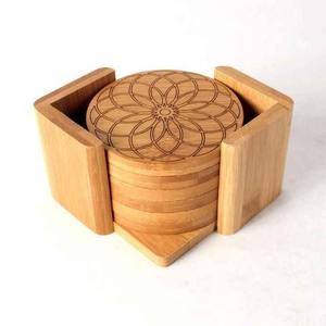 Sous-verres en bois d'acacia naturel de la meilleure qualité Porte-gobelet à thé en bois massif et Pot à boisson Style classique pour un usage domestique - Product Image 3