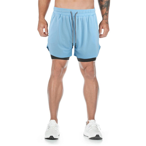 Shorts de sport pour hommes, logo personnalisé sur le devant, vêtements de sport, shorts de course, 100% polyester, respirant, séchage rapide - Product Image 4