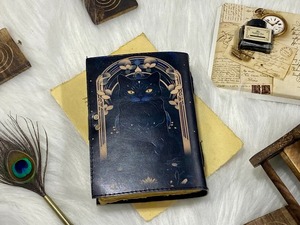 Journal de chat celtique en cuir vintage, livre de sorts, journal de chat magique fait à la main, carnet de croquis en cuir, meilleurs cadeaux pour hommes et femmes - Product Image 6