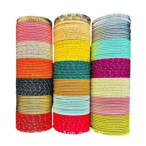 Colores personalizados de las mujeres Churian Sets Tasa de fábrica Venta caliente de las señoras Simple y bordado Chudiyan Set Mujeres - Product Image 2