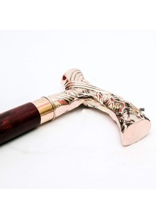 Bastones victorianos decorativos y bastones para hombres y mujeres-36 "Mango de latón de ébano marrón Bastón plegable Derby unisex - Product Image 3