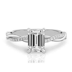2,00 Carat Lab Grown Diamond Emerald Cut D Color VVS/VS Clarity Solitaire con acento Anillo de Compromiso 14K Oro hombres anillo de diamantes - Product Image 1