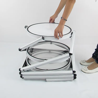 Présentoir publicitaire portable pliable en spirale JiongChang avec éclairage LED pour exposition et salon professionnel
