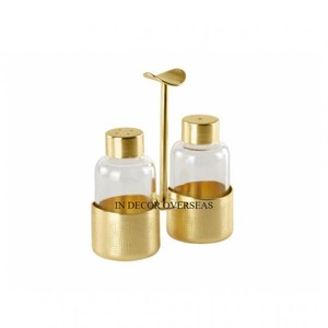 Black Color Powder Coated Leaves And Gold Plated Pomegranate Designer Aluminum Casted Salt And Pepper Mills In Impressive Price - Product Image 3