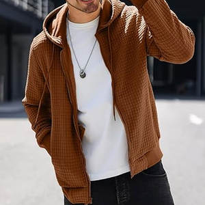 Sweat-shirt zippé à capuche pour hommes de haute qualité 250 GSM OEM sweat à capuche masque personnalisé avec broderie pull tissé d'hiver coupe ample - Product Image 3