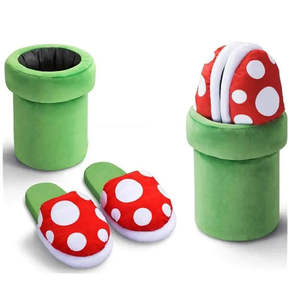 Pantuflas de Estilo Abierto con Diseño de Planta Carnívora de Super Mario, Pantuflas de Estilo de Dibujos Animados - Product Image 1