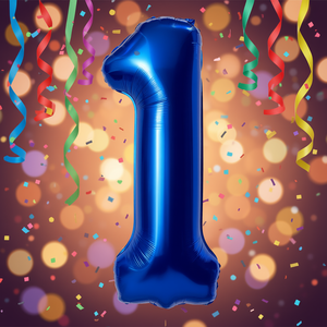 Ballon de fête en forme de cœur numéro 1 bleu foncé 1M N1 8445178028913, sac de 12 pièces - Product Image 3