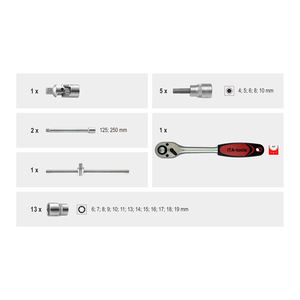 <span class=keywords><strong>3</strong></span>/8 "ดร. ชุดประแจซ็อกเก็ต23ชิ้นขนาดเมตริกชุดเครื่องมือช่างชุดเครื่องมือช่าง - Product Image 3