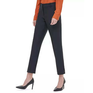 Pantaloni Calvin Klein da Donna in Twill a Gamba Stretta Blu Navy Taglia XL - Traspiranti, Antipiega, Modello a Matita per l'Ufficio, Vita Media - Product Image 3