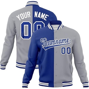 Custom Logo Leather Sleeves Embroidery Black Couple College Baseball Men's <b>Jacket</b> Letterman <b>Light</b> Blue Varsity <b>Jacket</b> - Product Image 1