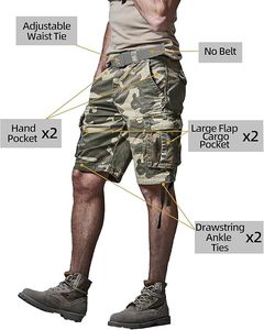 Pantalones cortos Cargo de gran venta 2025 para hombres, tela de tacto suave, múltiples bolsillos, logotipo personalizado, perfecto para pedidos al por mayor - Product Image 3