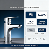 Robinet de lavabo de luxe haut de gamme en laiton massif brossé doré, mitigeur monocommande eau chaude et froide pour salle de bain