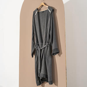 Albornoz de algodón lavado a la piedra Urgup hecho en Turquía tela transpirable peso ligero secado rápido verano todo el año ropa de dormir ropa de salón - Product Image 2