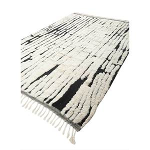 Tapis en laine noué à la main Zuri Ivory, motif abstrait rectangulaire, tapis de salon pour la décoration de la maison et du couloir - Modèle SKWL-734 - Product Image 2