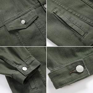 Vente en gros de vestes en jean vert avec logo personnalisé pour hommes veste en jean tendance élégante disponible en bas quantité minimale de commande OEM ODM - Product Image 6