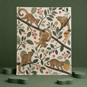 Custom Printed <b>Throw</b> Blanket Kinkajou Loquat Koto Judo Sea Slug Panna Cotta Sublimation Flannel Fleece Polyester - Product Image 1