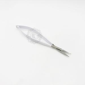 Tijera DE BELLEZA DE ACERO INOXIDABLE sostenible al por mayor de Etiqueta Privada, de punta afilada tijera de pestañas, hoja recta con revestimiento de polvo blanco - Product Image 5