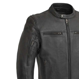 Veste en cuir pour homme respirante, imperméable et coupe-vent, hiver, 100% haute qualité, couleur unie, design décontracté, personnalisable à la vente - Product Image 5