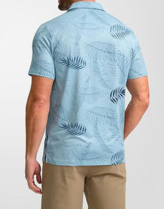 ชุดกอล์ฟธุรกิจสำหรับผู้ชายเสื้อโปโลผ้าคอตตอนสีทึบปักโลโก้แบบถักสำหรับ100% - Product Image 4