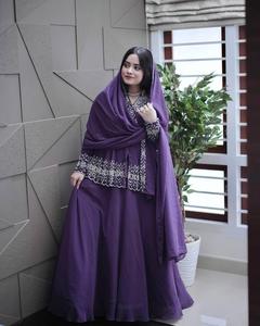 Recién llegado Georgette adornado con hermoso brillo Faux Georgette Secuencia Bordado Trabajo Lehenga Choli con Dupatta - Product Image 3