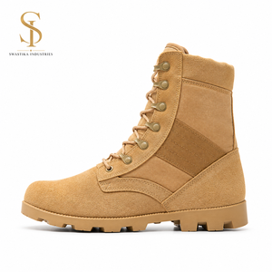 Bottes tactiques de désert SUPER FORCE BT-SW-01 personnalisées, professionnelles, en cuir kaki, imperméables, avec semelle en caoutchouc, pour hommes, avec fermeture éclair - Product Image 3