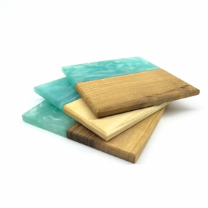 Wholesale Handmade Wood Resin <b>Coasters</b> Unique Yellow Epoxy Square <b>Drink</b> <b>Coasters</b> Modern Home Decor Table Protection Gifts - Product Image 4