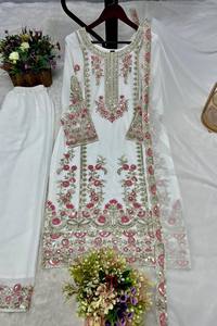 ชุด Salwar สีขาวคุณภาพสูงสำหรับงานแต่งงานแบบดั้งเดิม - Product Image 4