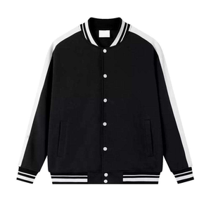 Veste universitaire Streetwear personnalisée pour hommes Broderie de qualité supérieure Manches en cuir College Baseball Letterman Style Canvas OEM - Product Image 3