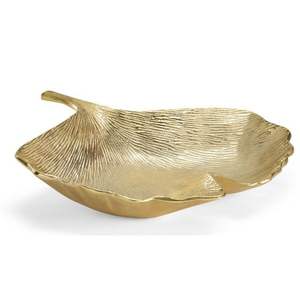 Mesa de comedor con forma de hoja de aluminio de Metal dorado y blanco, decoración del hogar, cuenco de dulces, logotipo personalizado de calidad superior - Product Image 3