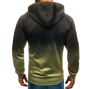 Suéter con capucha de diseño degradado de invierno Venta caliente 3D Impresión digital Zip-Up Sudadera para hombre - Product Image 3